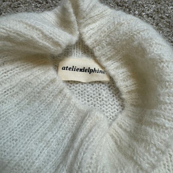 Atelier Delphine Alpaca Cream Turtleneck Knit Sweater in size M - Picture 3 of 5